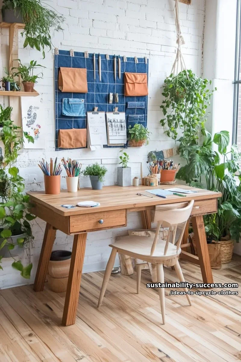 12. Organizador de pared con pretinas de jeans