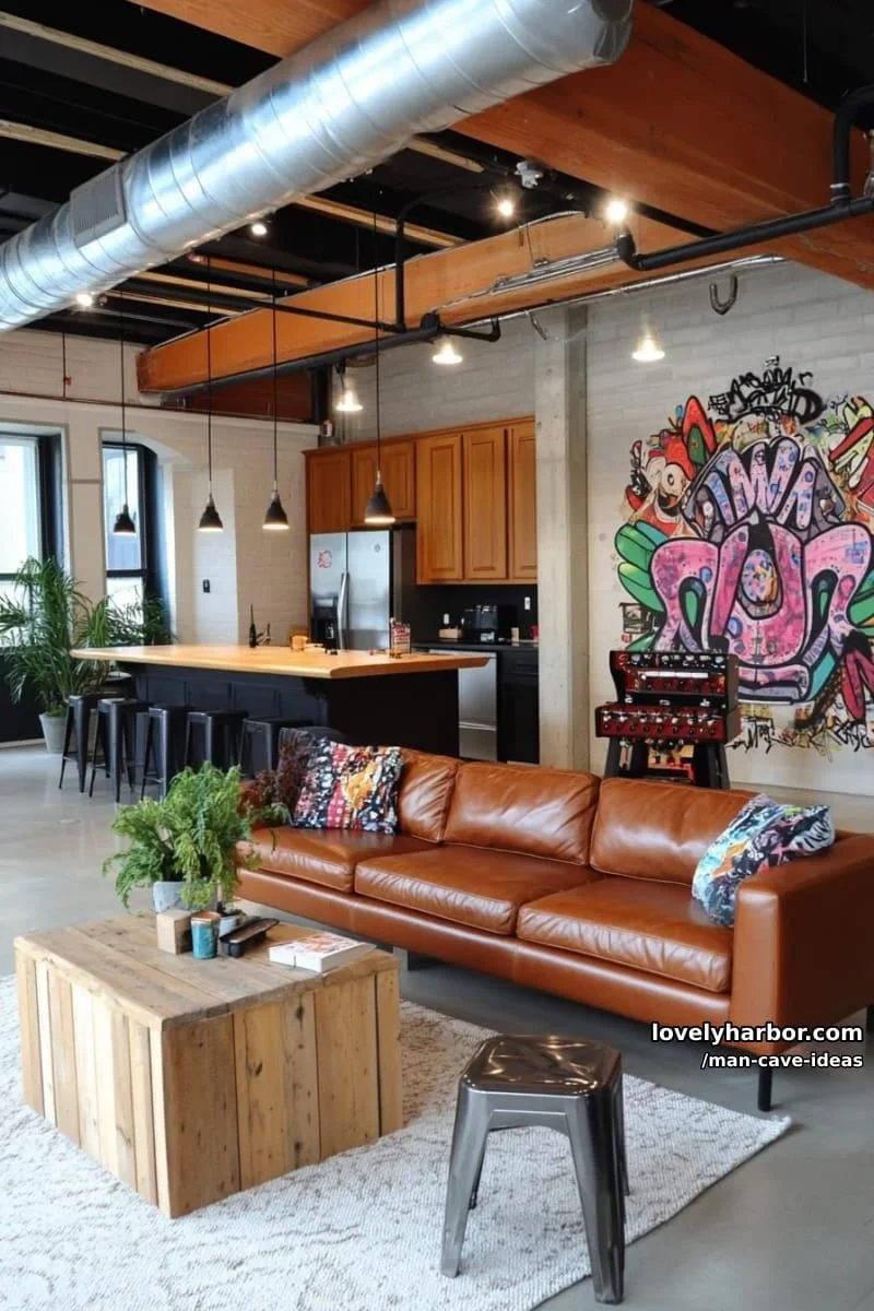 10. Loft urbano con tuberías vistas y murales de grafiti - photo 2