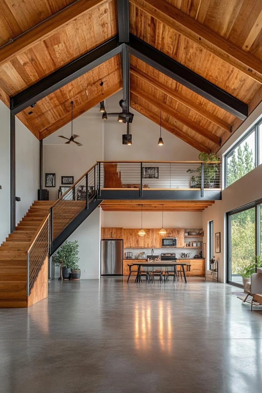 Alturas de madera: granero moderno