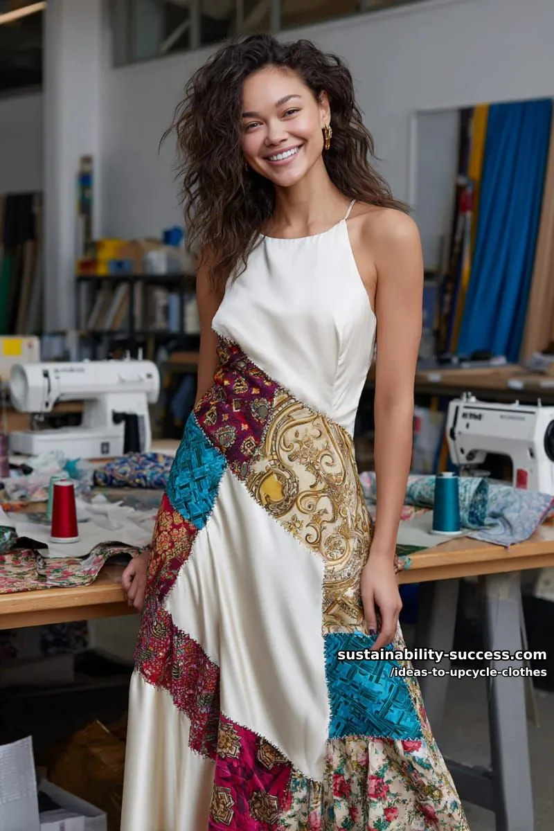 10. Vestido lencero con paneles de pañoletas - photo 3