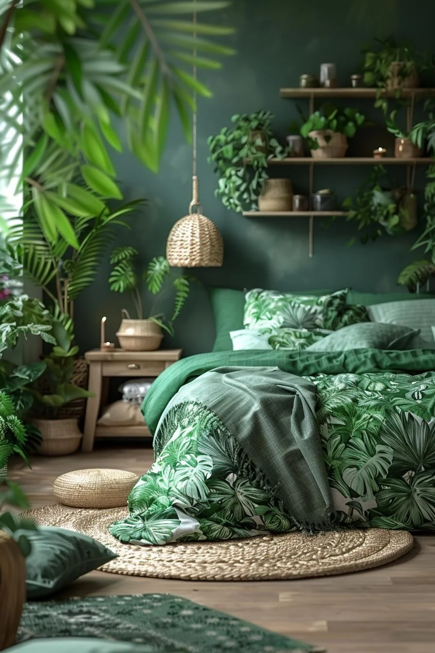 6. Decoración de dormitorio inspirada en la naturaleza salvaje