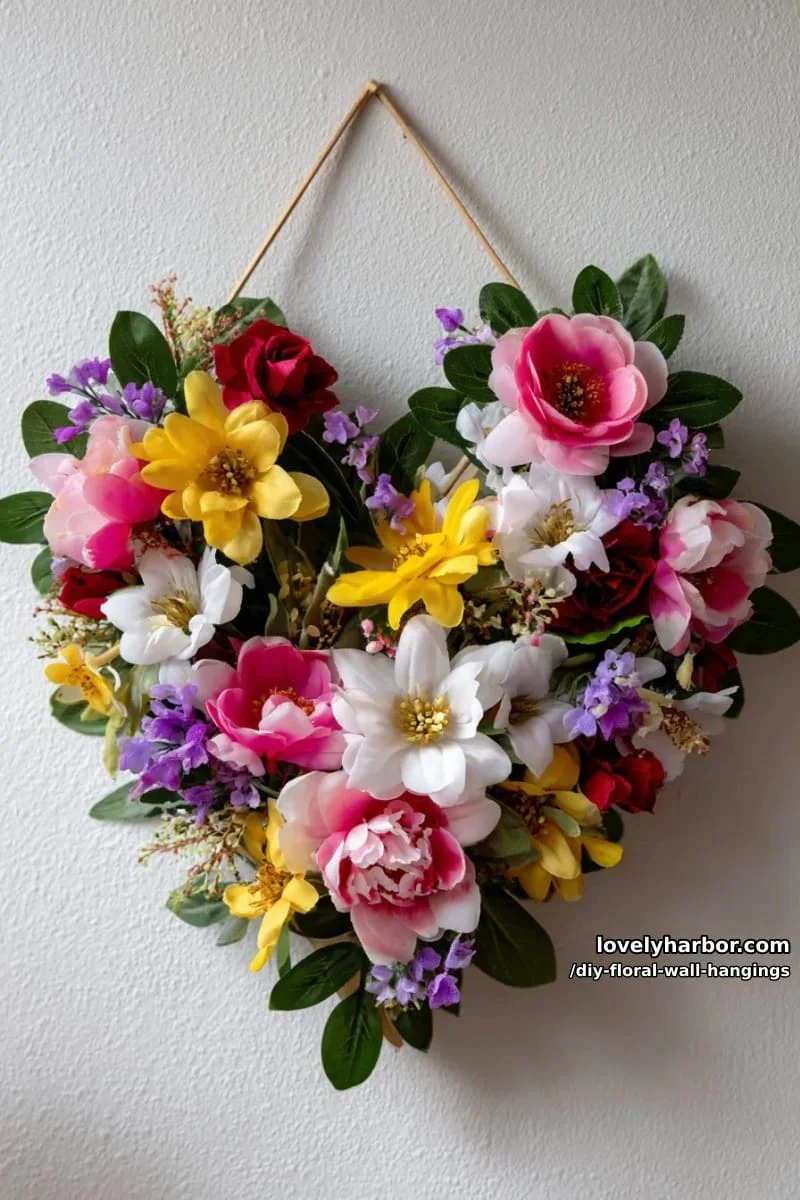 15. Corazón floral con flores artificiales surtidas - photo 2