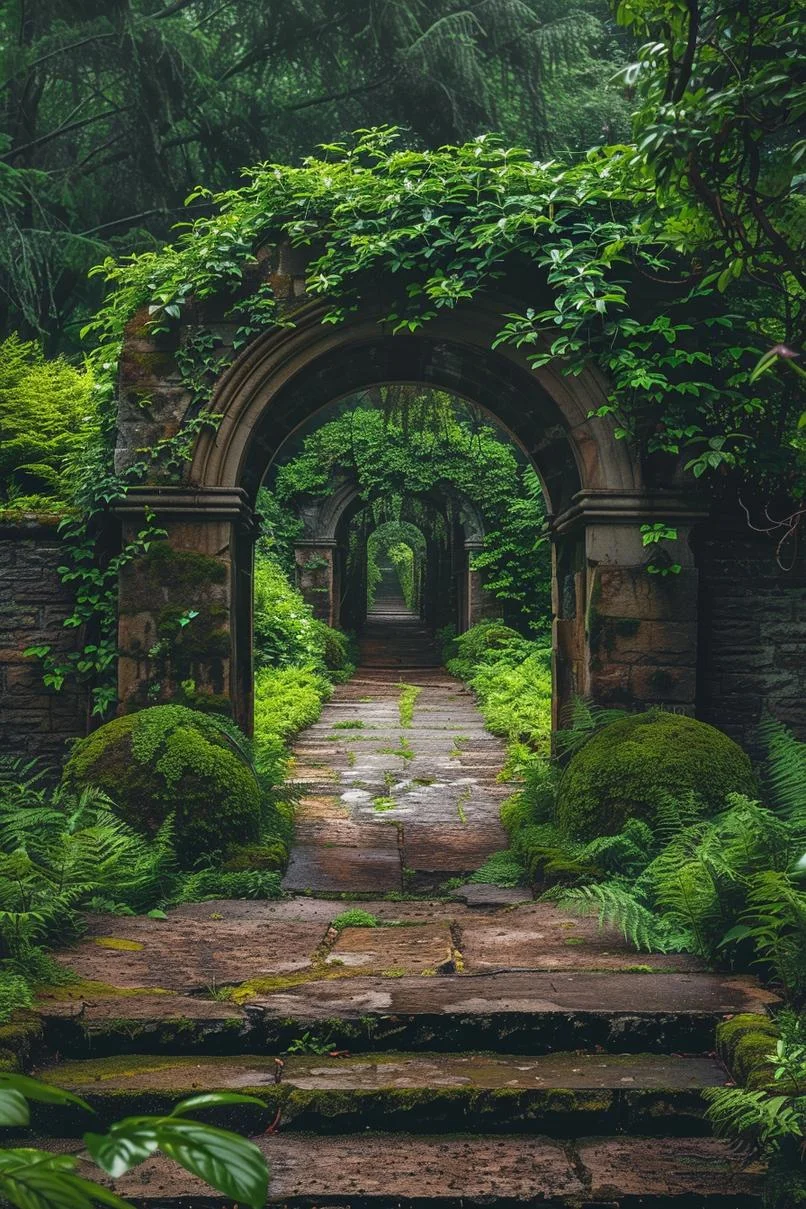 1. Arco de piedra sagrada entre vegetación