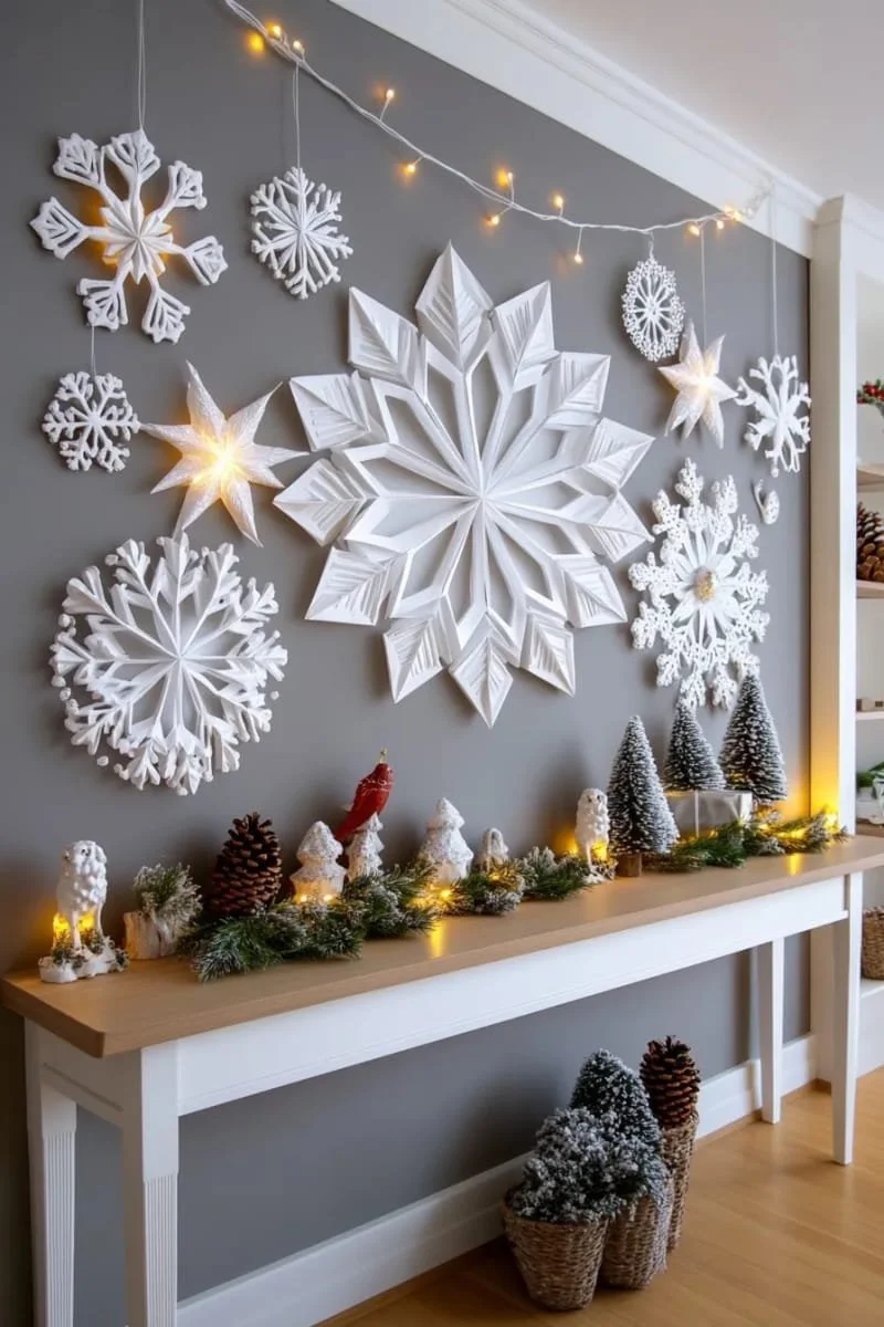 1. Estrellas 3D de papel en capas para paredes de invierno - photo 2