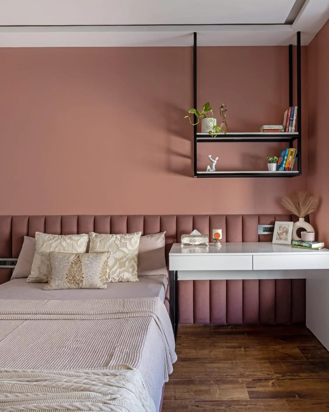 1. Pared de acento en rosa empolvado