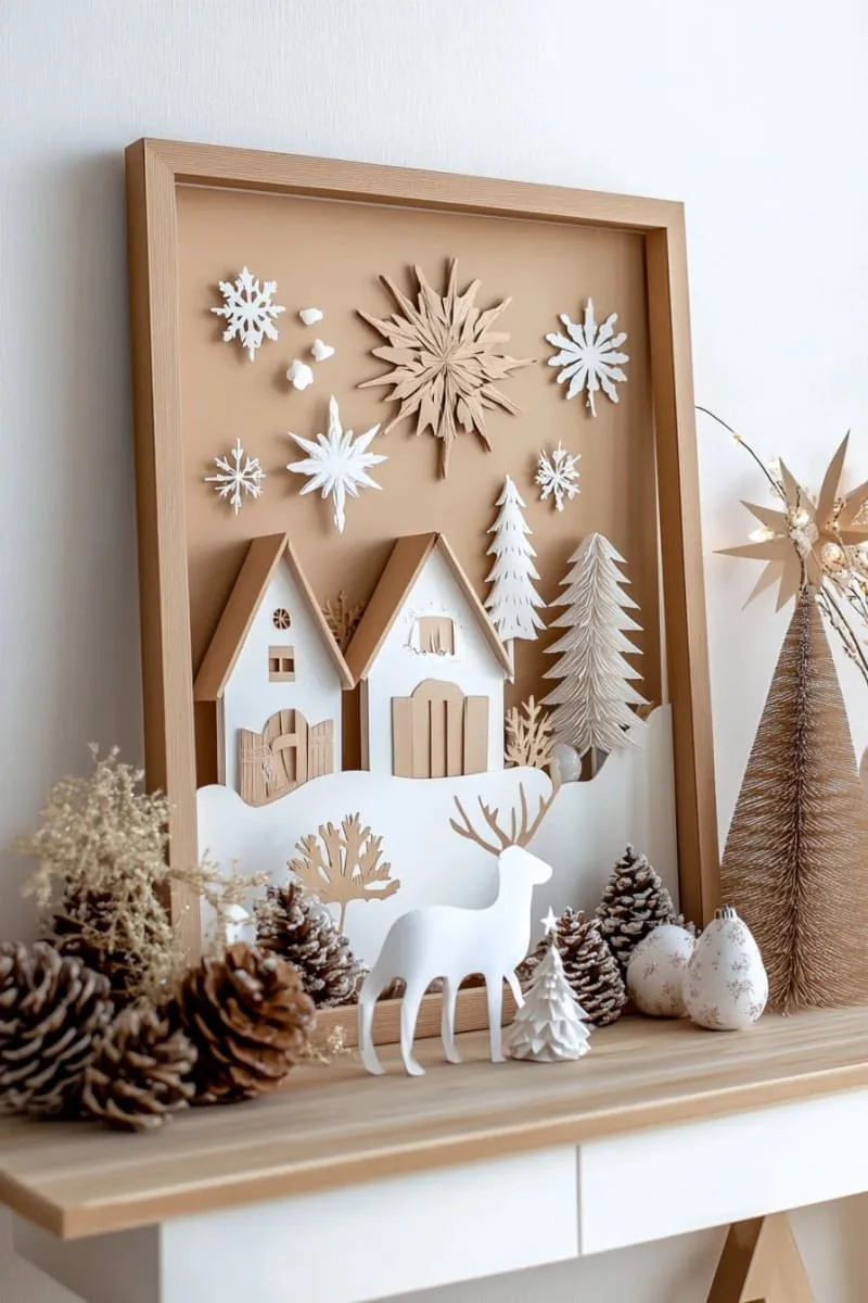 19. Escenas navideñas 3D de papel enmarcadas - photo 2