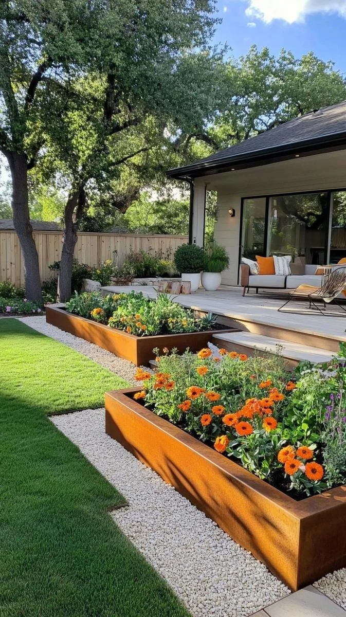 18. Bordes de acero corten para macizos modernos - photo 2