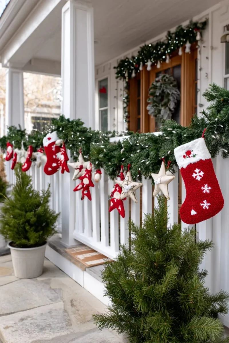 11. Guirnalda con calcetines pequeños y adornos de madera pintados - photo 2
