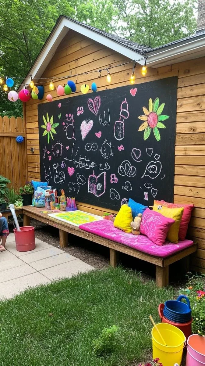 16. Muro pizarrón exterior para dibujar en familia - photo 3