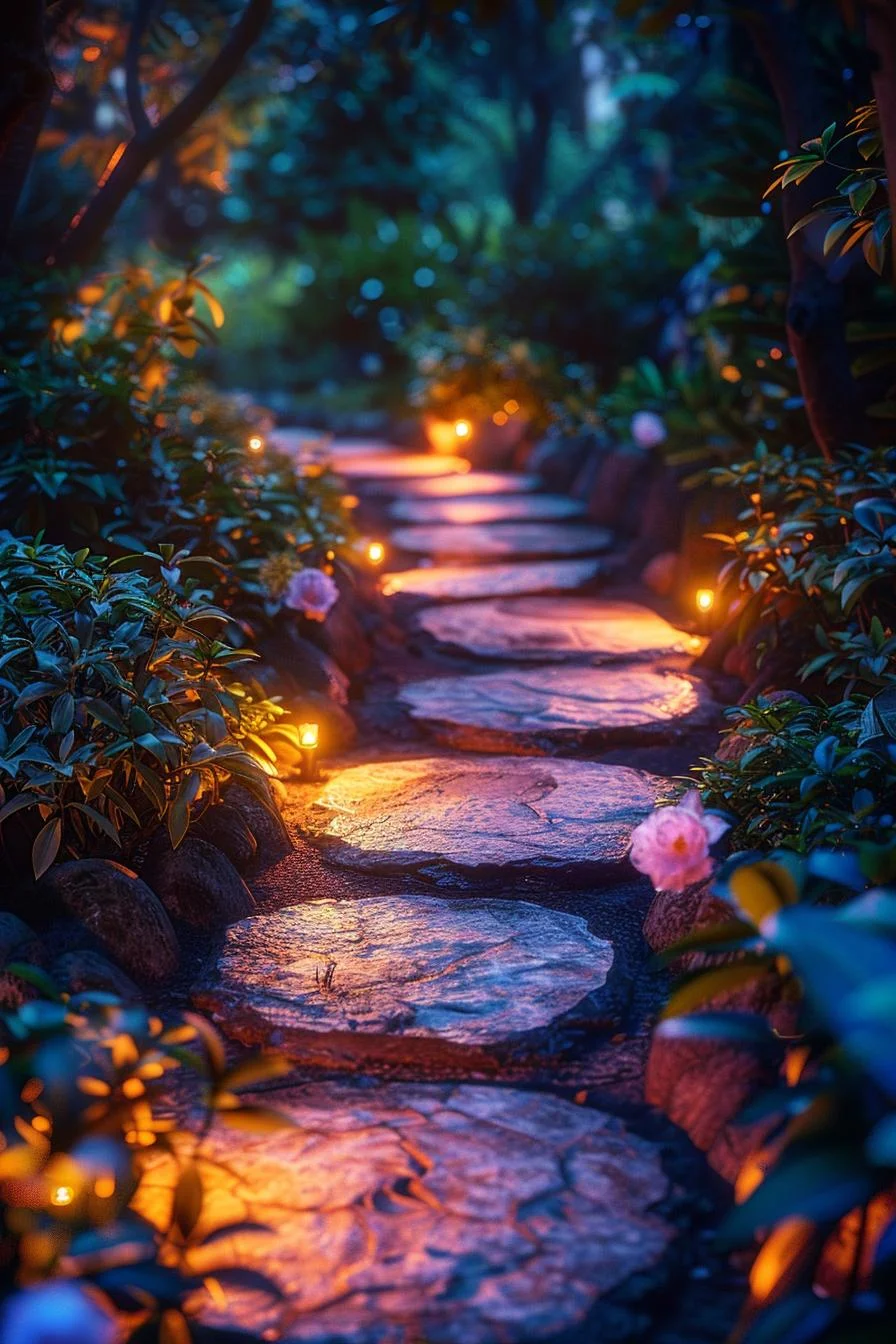 14. Sendero de piedras luminosas