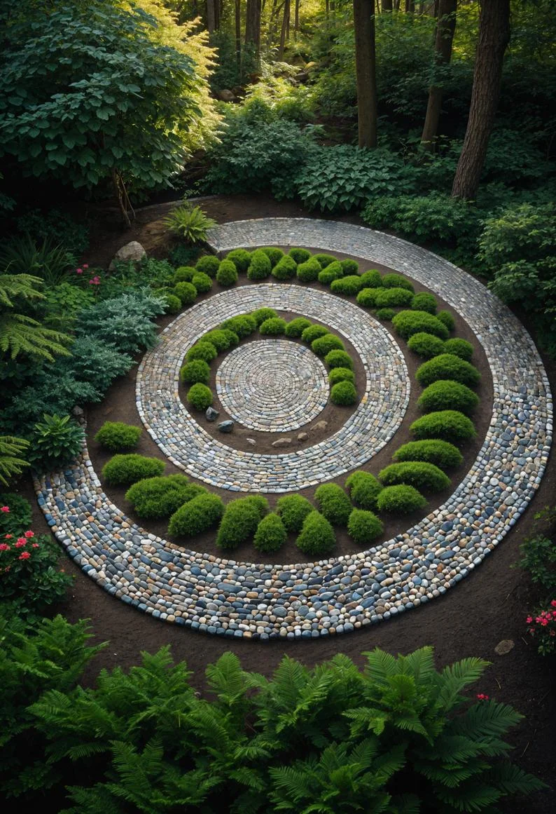 9. Espiral de guijarros en el bosque - photo 2