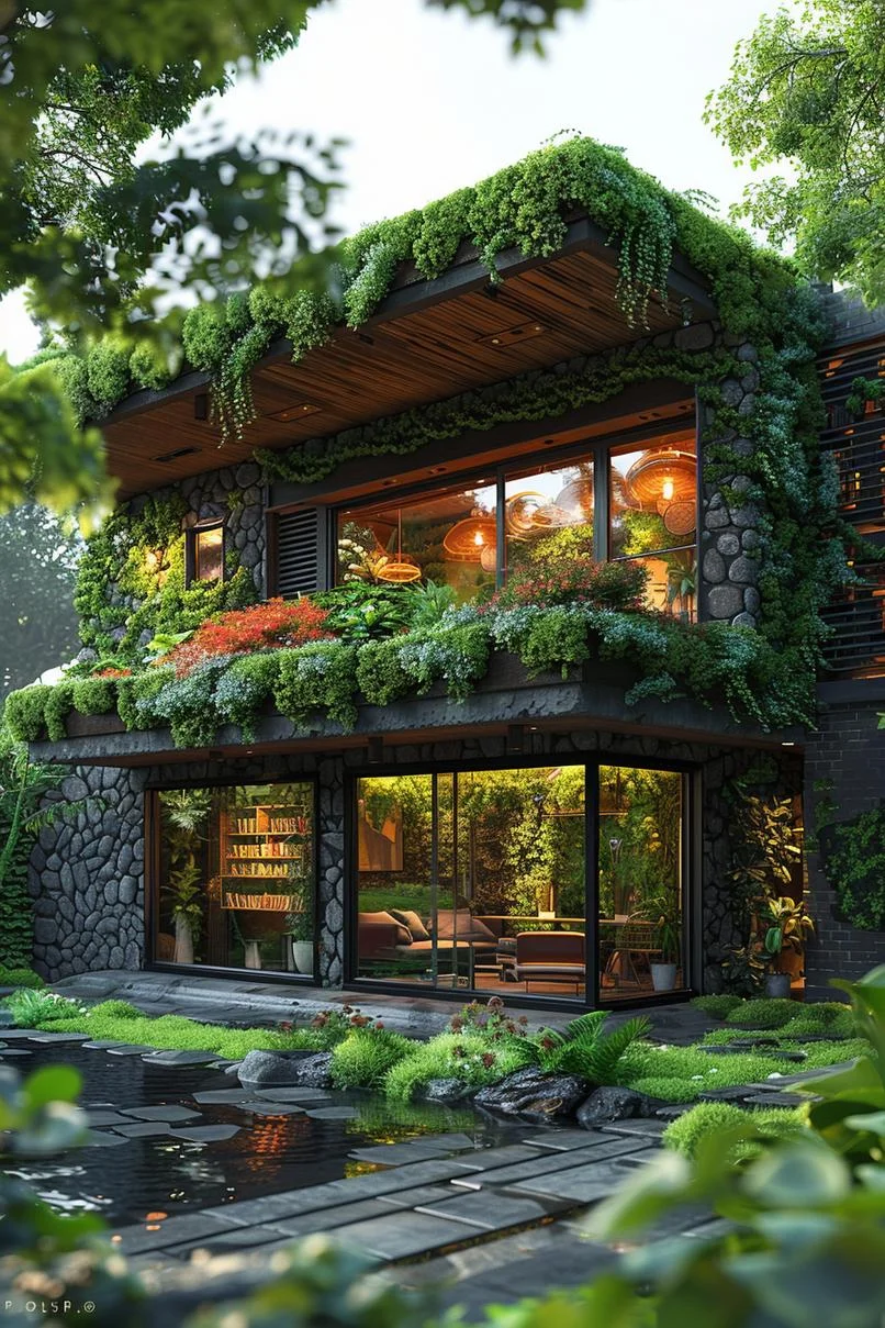 9. Techo verde vivo para el patio