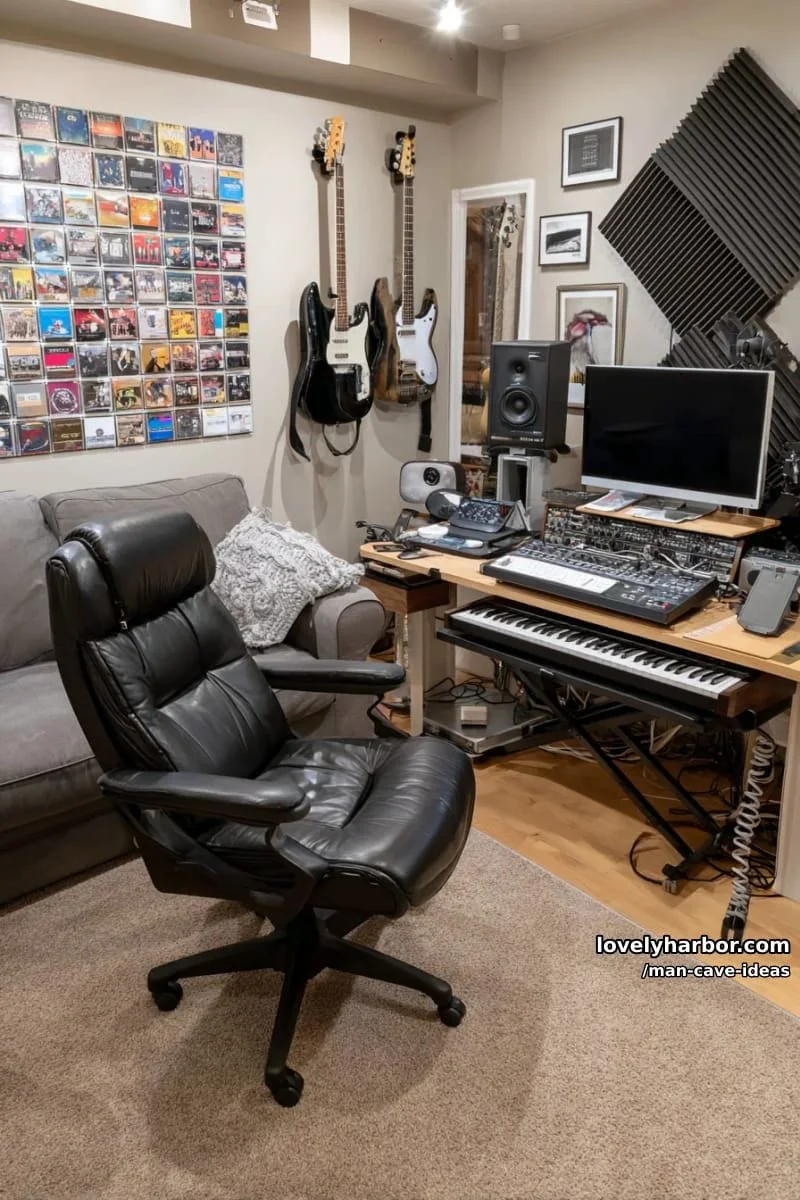 12. Estudio musical con vinilos, guitarras y paneles acústicos - photo 2