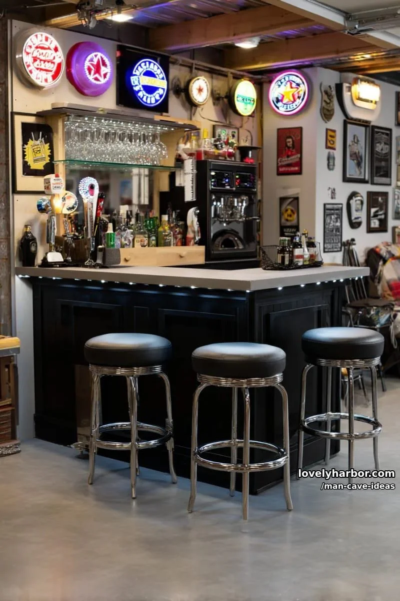 1. Barra retro con neones vintage y luces LED - photo 2