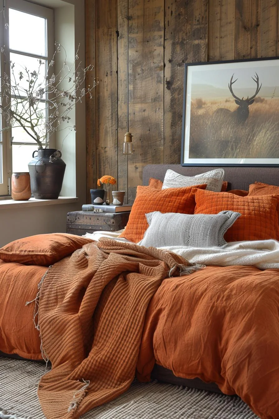 13. Decoración de dormitorio otoñal y terrosa - photo 3