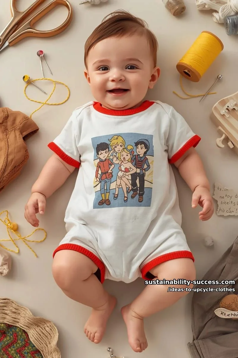 5. Mameluco de bebé con camiseta vintage