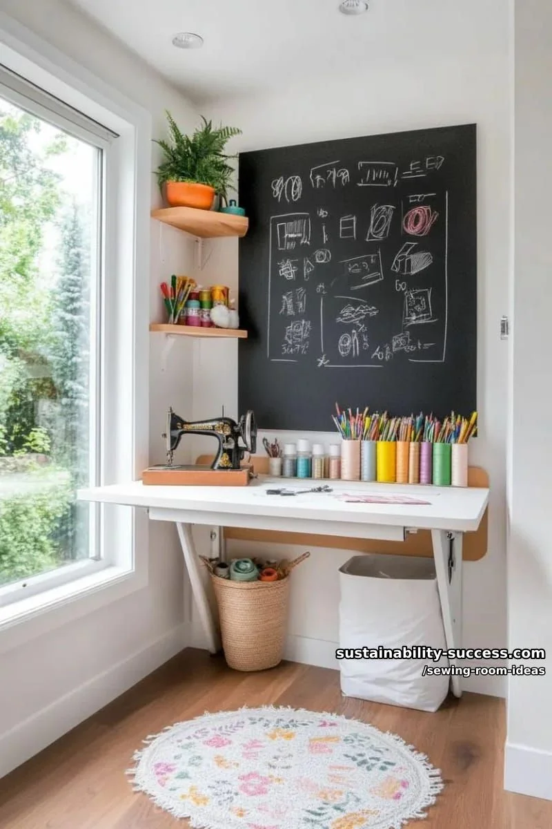 13. Mesa plegable de pared con frente de pizarrón