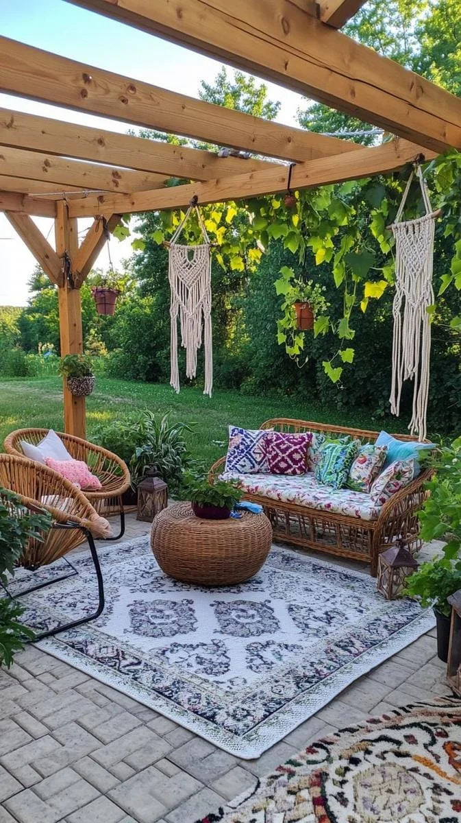 24. Colgadores de macramé bajo la pérgola - photo 2