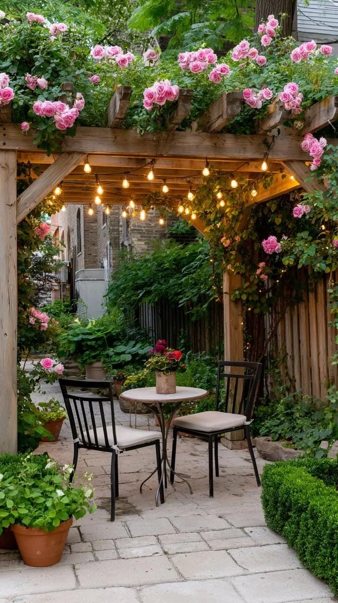 12. Pérgola con rosas trepadoras y guirnaldas - photo 2