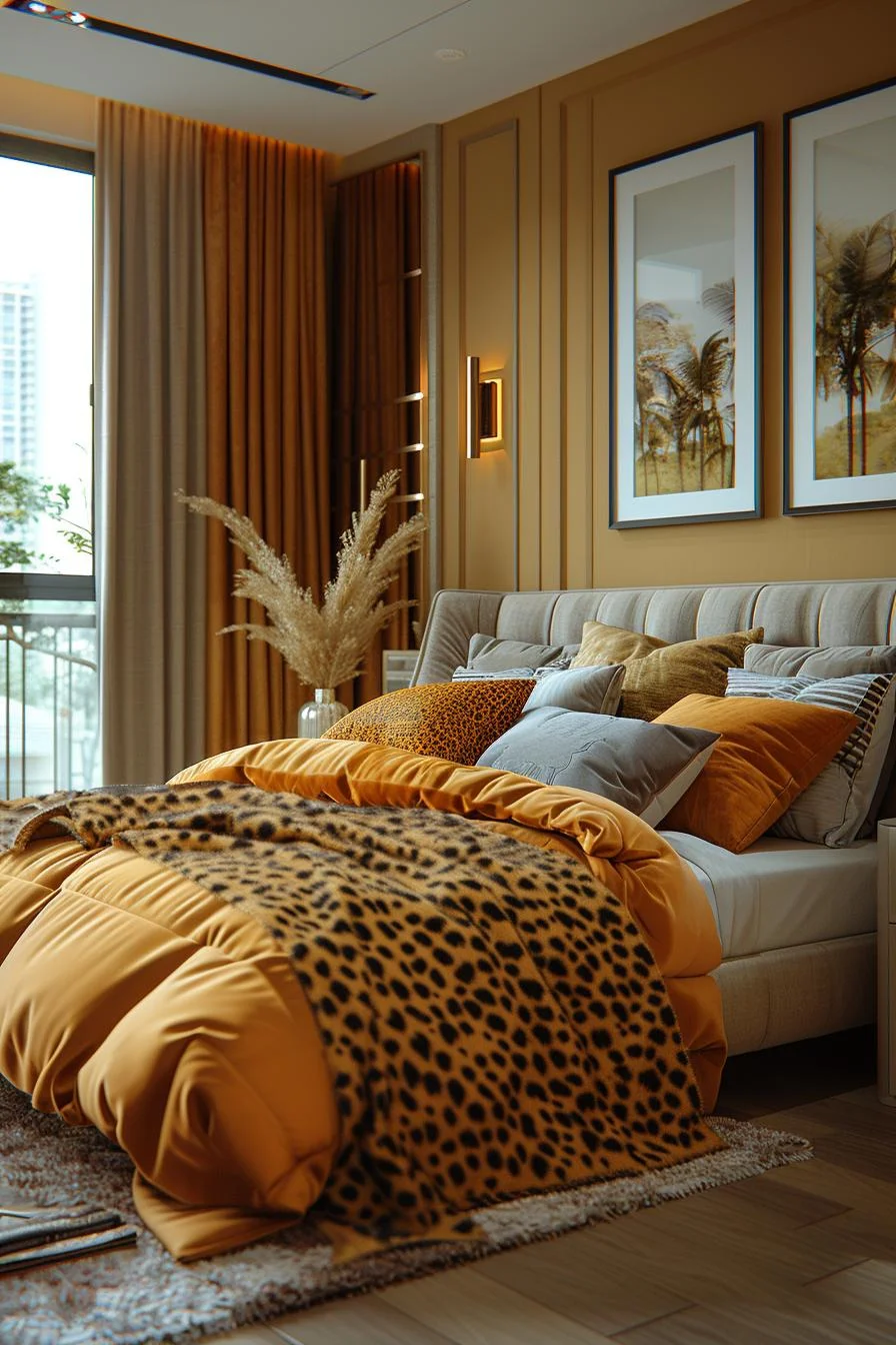 8. Decoración de dormitorio con luz de sabana