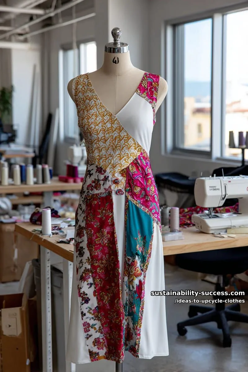 10. Vestido lencero con paneles de pañoletas