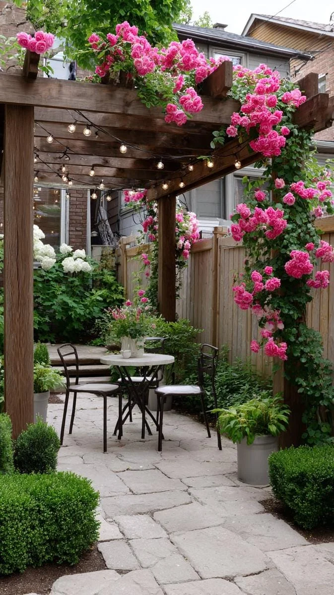 12. Pérgola con rosas trepadoras y guirnaldas - photo 3
