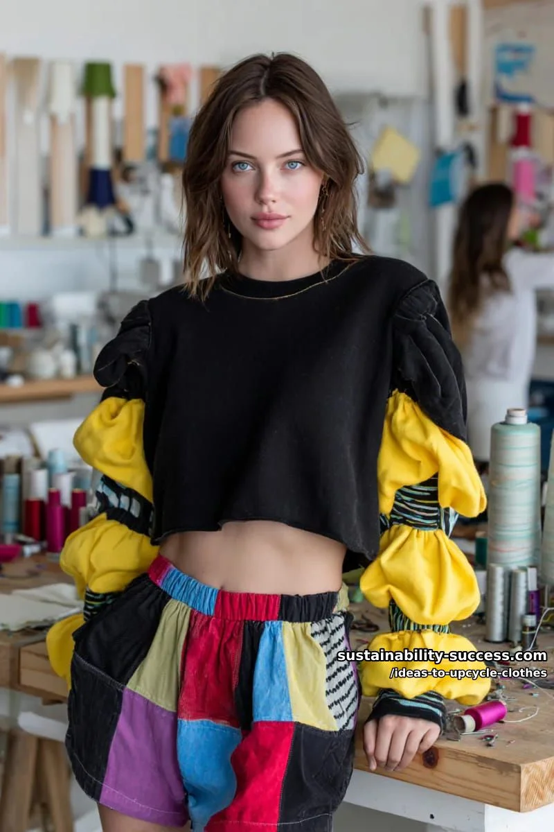 7. Sudaderas cortas con mangas llamativas - photo 3