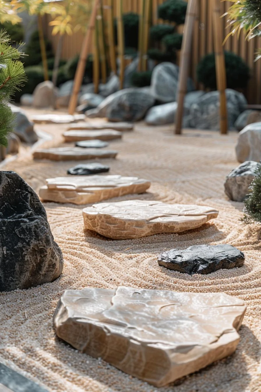 18. Elementos de un jardín zen tranquilo