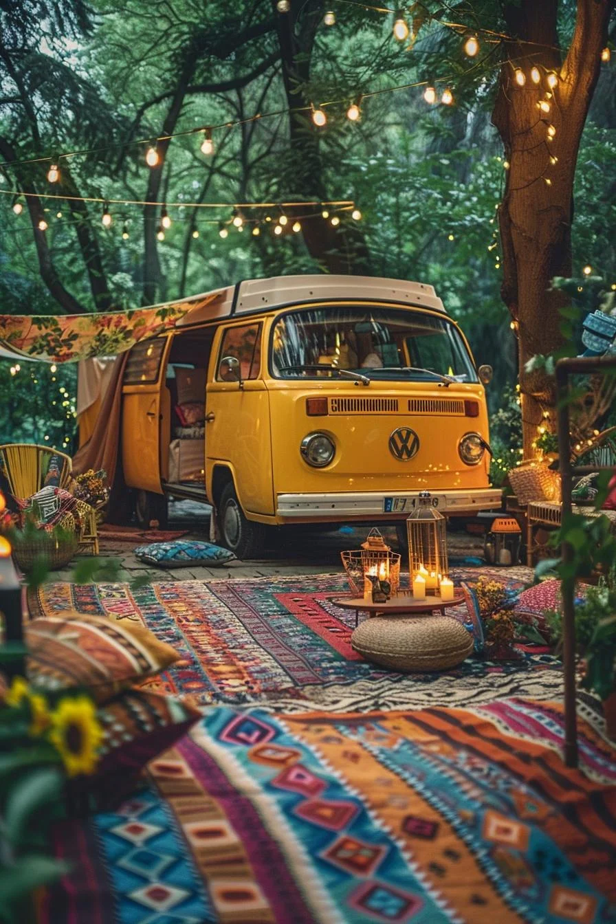 17. Fiesta en el jardín con furgoneta retro
