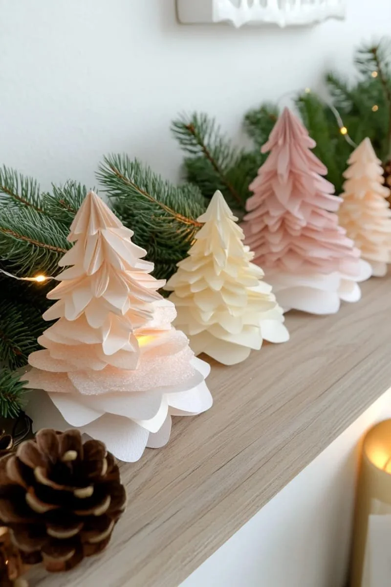 14. Árboles de papel doblado en degradado para estantes - photo 3
