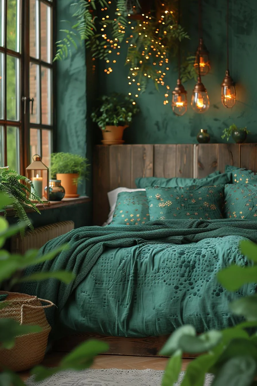 18. Decoración de dormitorio bosque de lujo