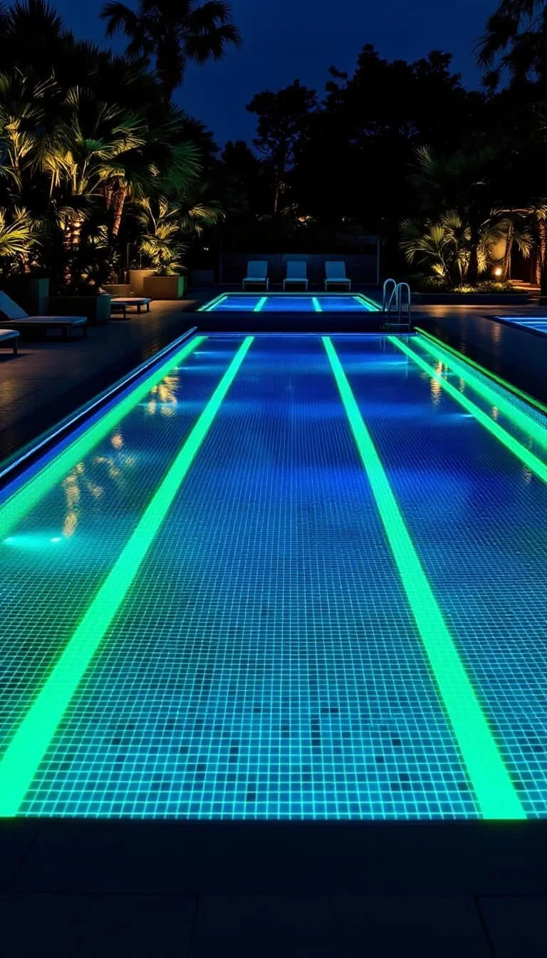 5. Azulejos fosforescentes en carriles y bordes