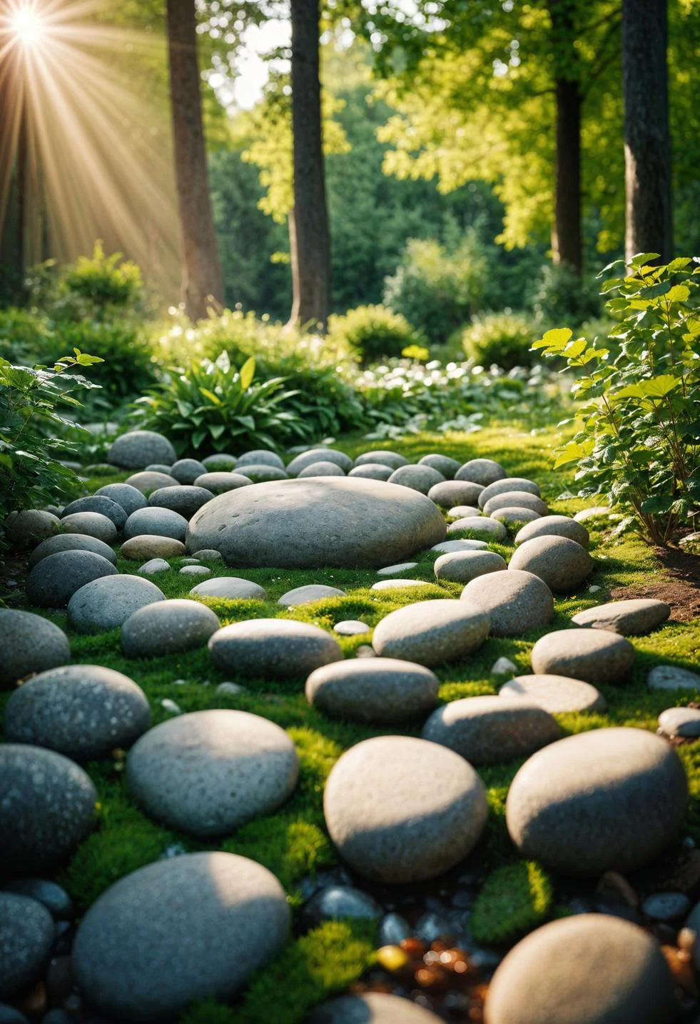 4. Círculos de piedra en bosque tranquilo - photo 2