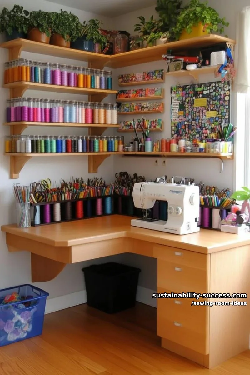 10. Escritorio en L para cuartos de costura pequeños - photo 2