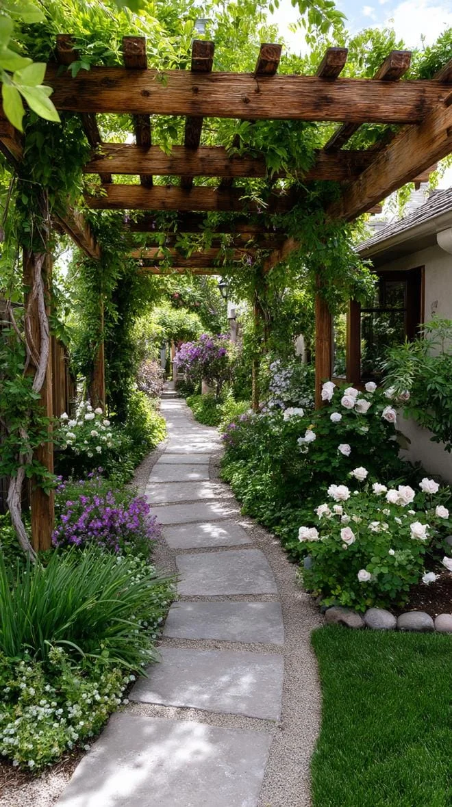 24. Paseo florido bajo pérgola rústica - photo 2