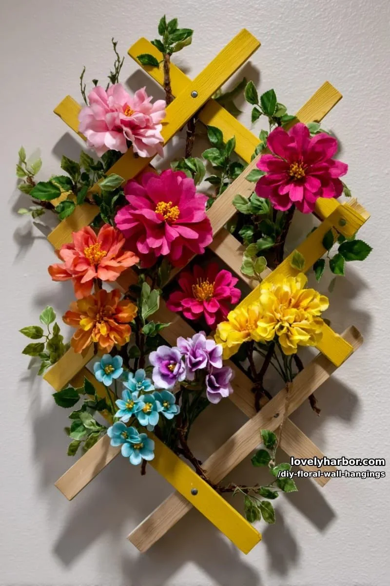 14. Enrejado floral con palitos de helado y flores de colores - photo 2