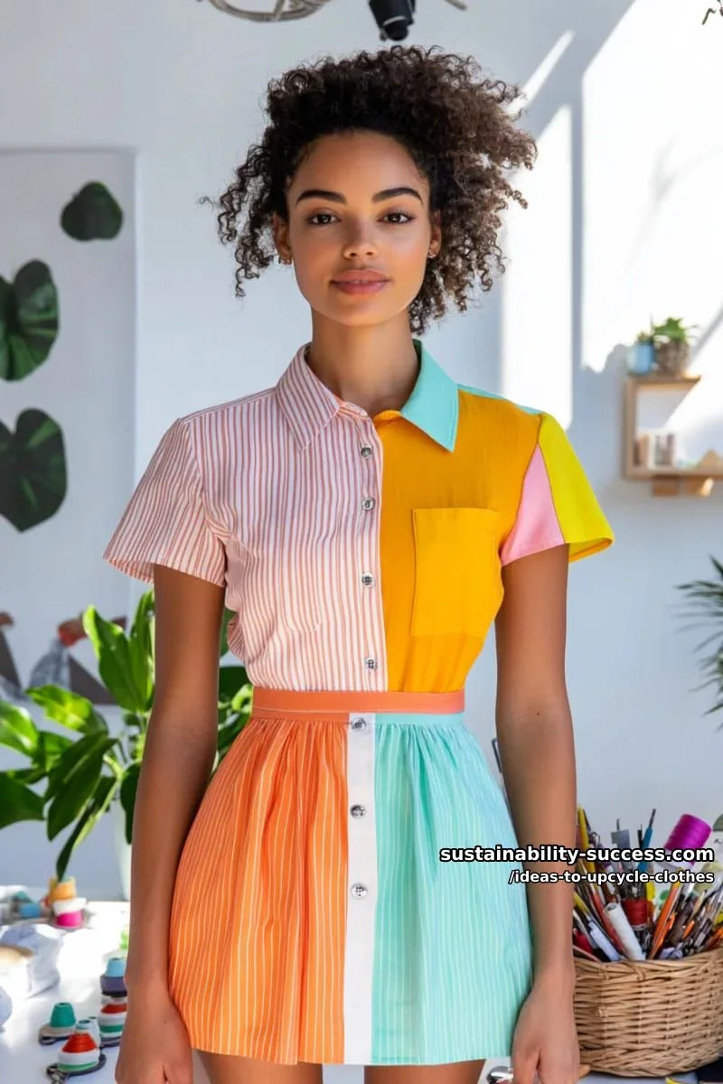 1. Camisas holgadas convertidas en vestidos bicolor