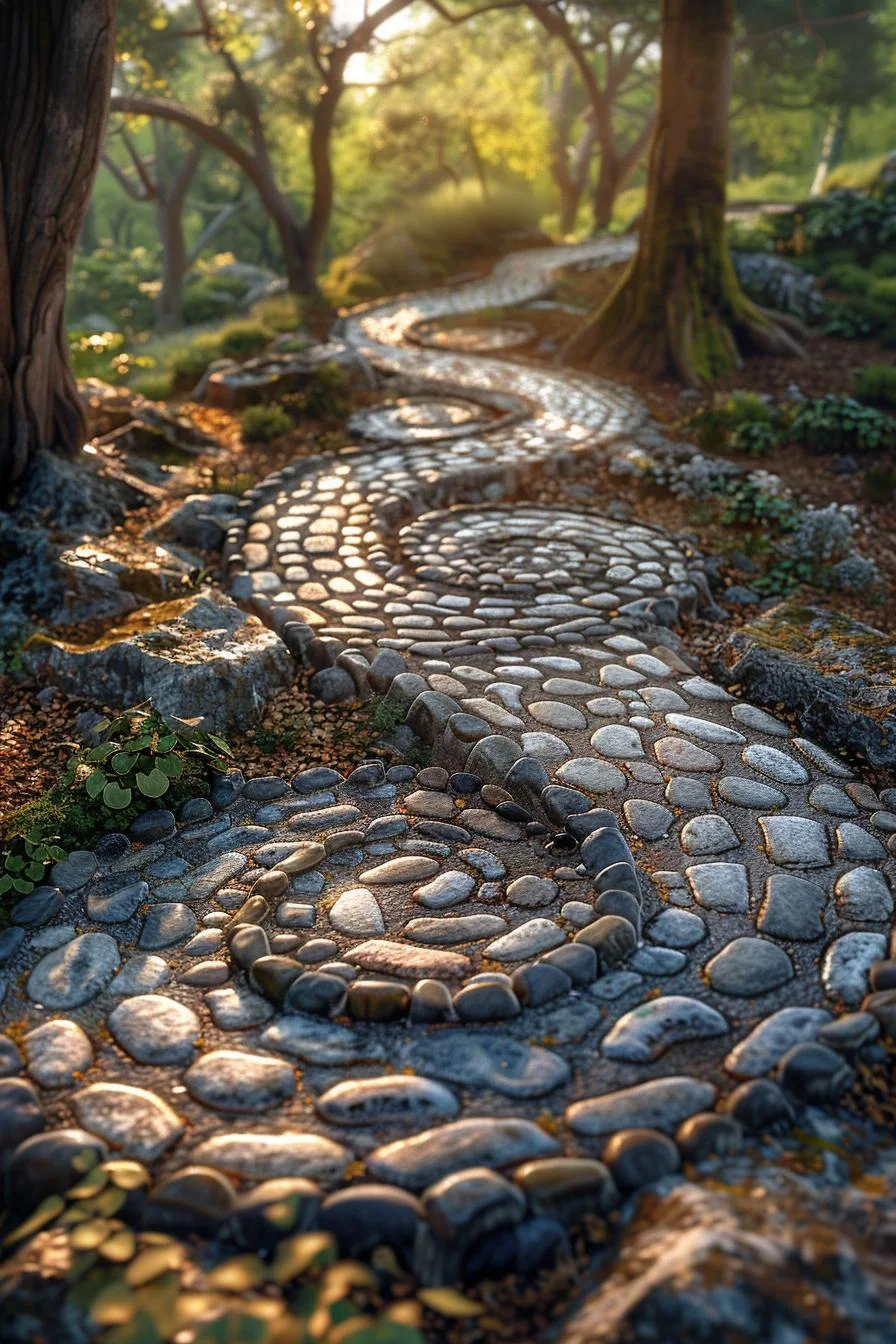 9. Espiral de guijarros en el bosque