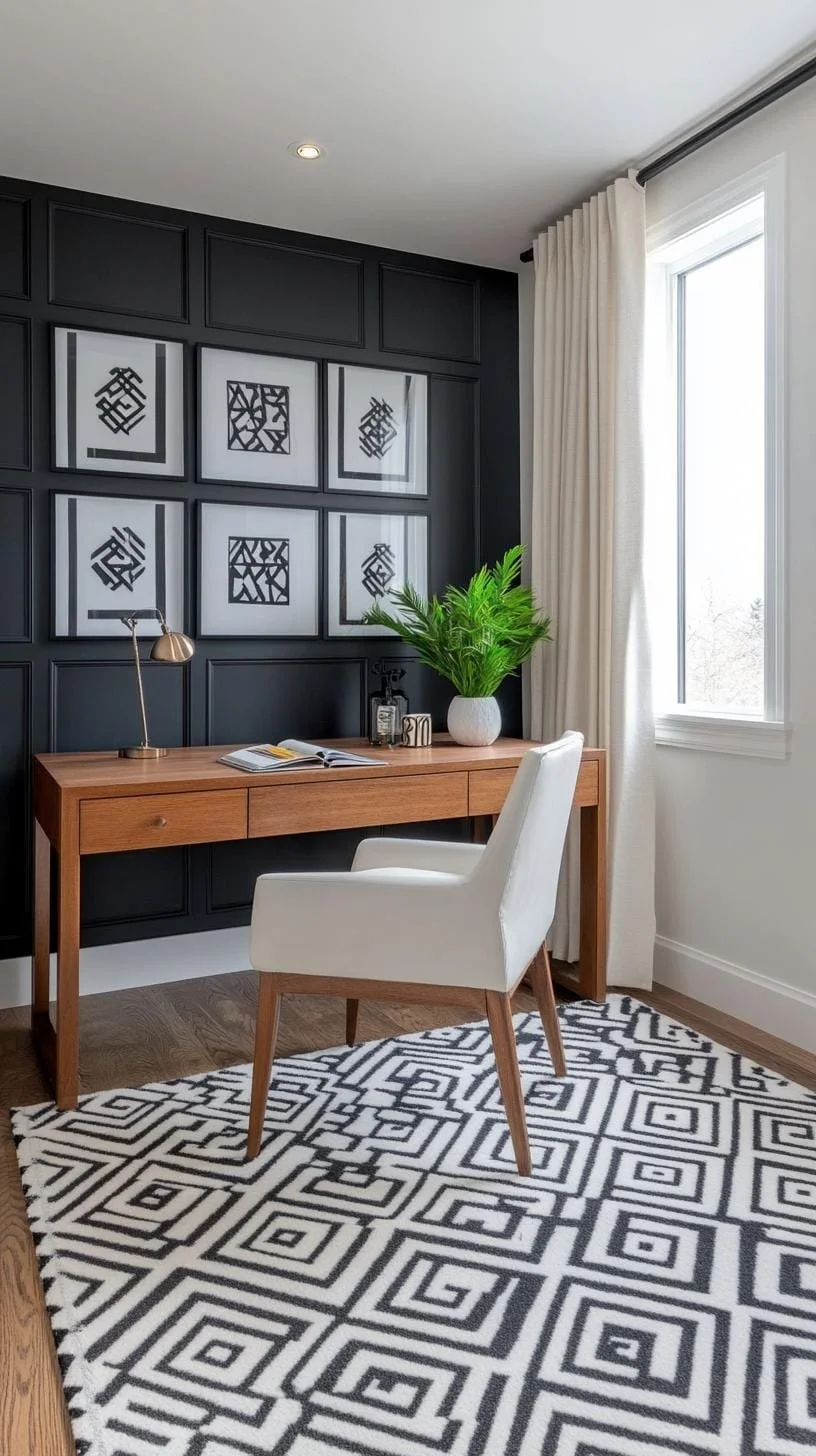 19. Blanco y negro con estampados gráficos