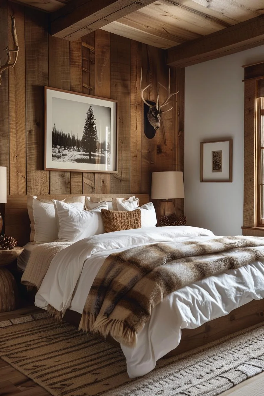 17. Dormitorio de bosque invernal