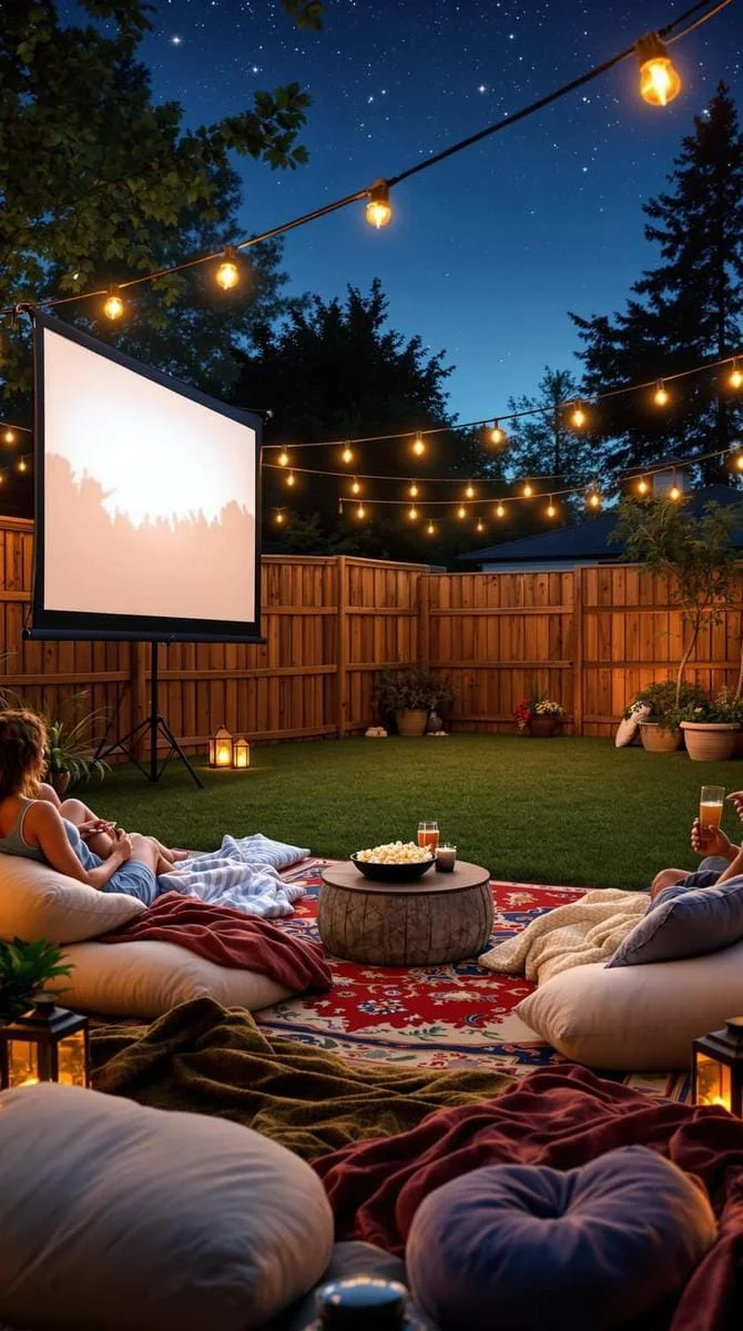 25. Pantalla de proyección para cine en el patio - photo 2