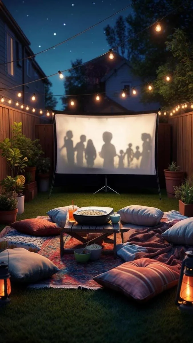 25. Pantalla de proyección para cine en el patio - photo 3