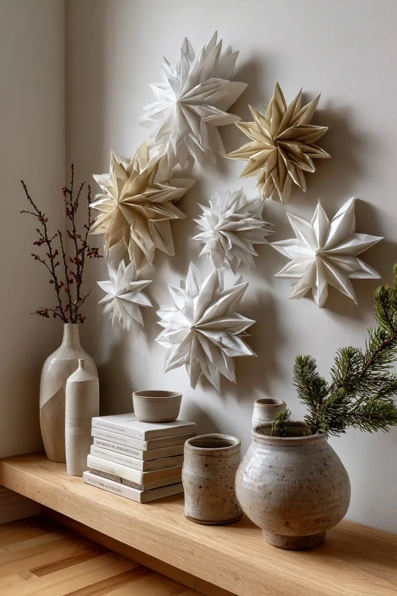13. Racimos de estrellas de papel monocromáticas - photo 3