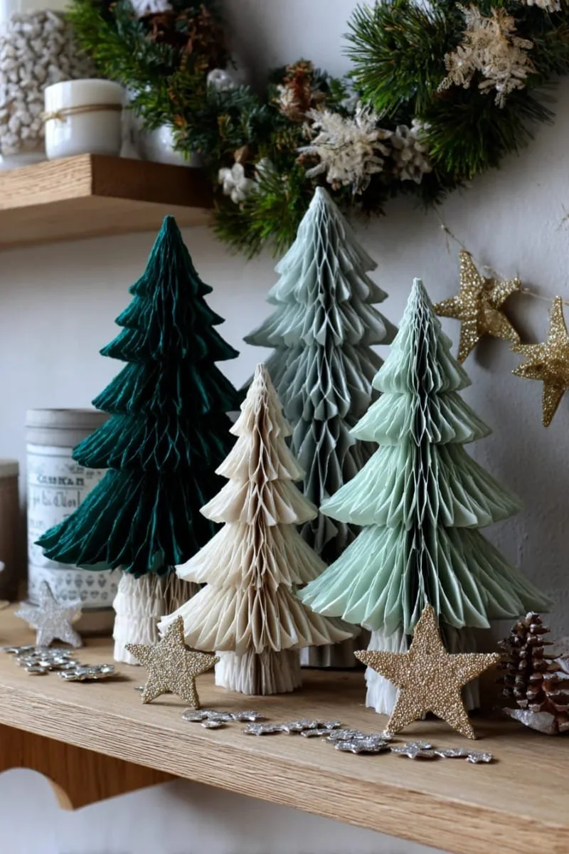 14. Árboles de papel doblado en degradado para estantes - photo 2