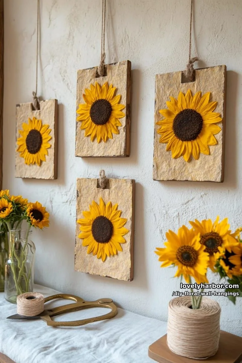 2. Cuadro floral de girasoles con pétalos amarillos - photo 2