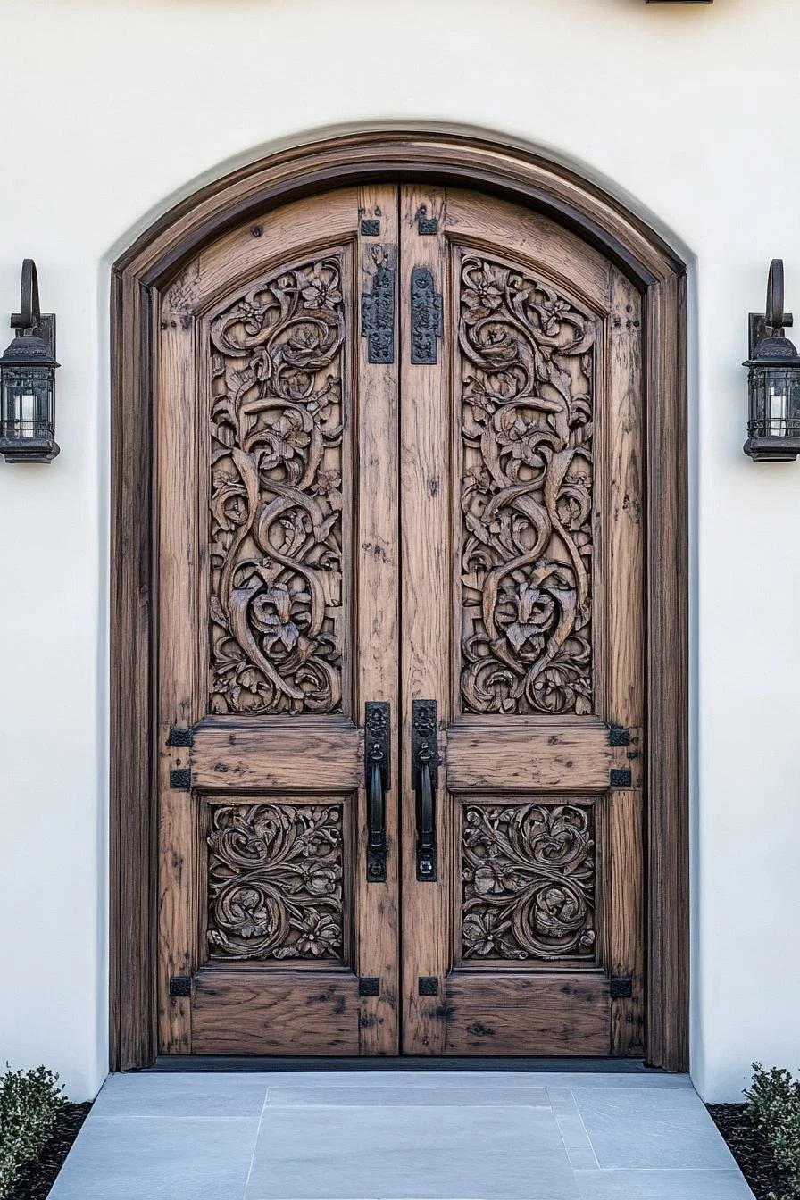 Puertas de madera talladas a mano
