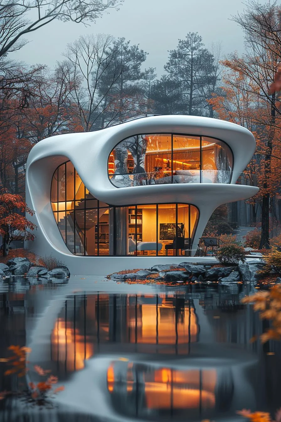 10. Curvas futuristas en mini casas