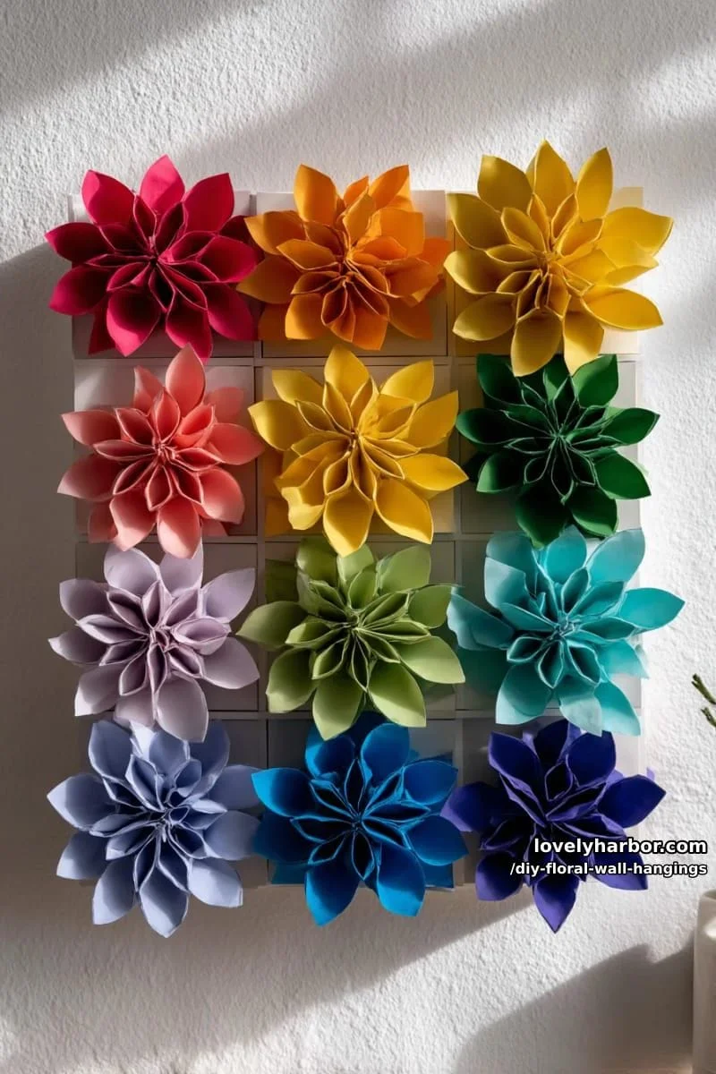 6. Cuadrícula geométrica de flores de papel en tonos arcoíris - photo 2