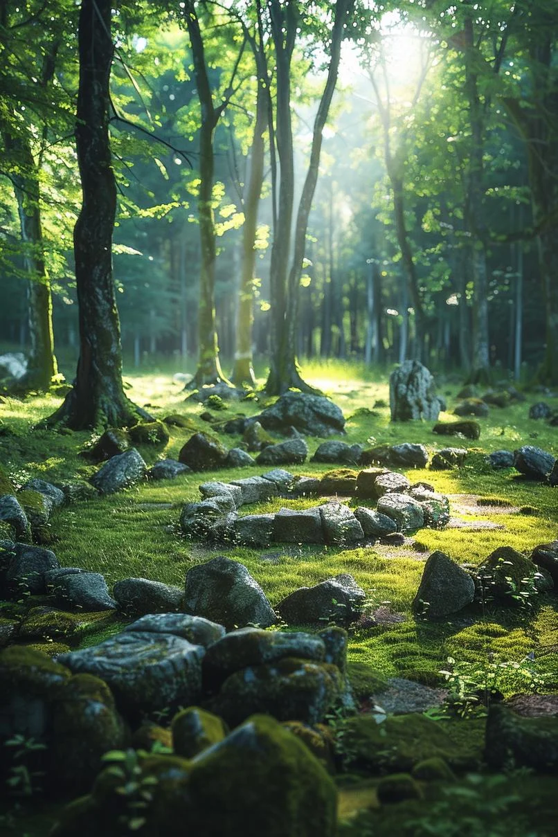 6. Círculo de piedras encantado en la naturaleza - photo 3