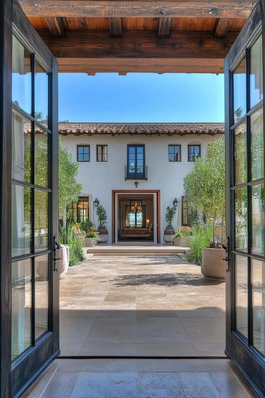 Puertas francesas hacia el jardín